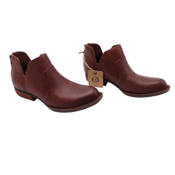 NWT Born Kerri Bootie Sz 6.5 Rust Tobacco Distressed Leather Handcrafted Pull On - Picture 2 of 14
